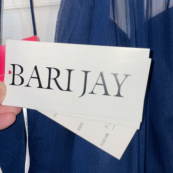 NWT Bari Jay Size 16 Navy formal prom bridesmaid halter dress - Picture 7 of 12